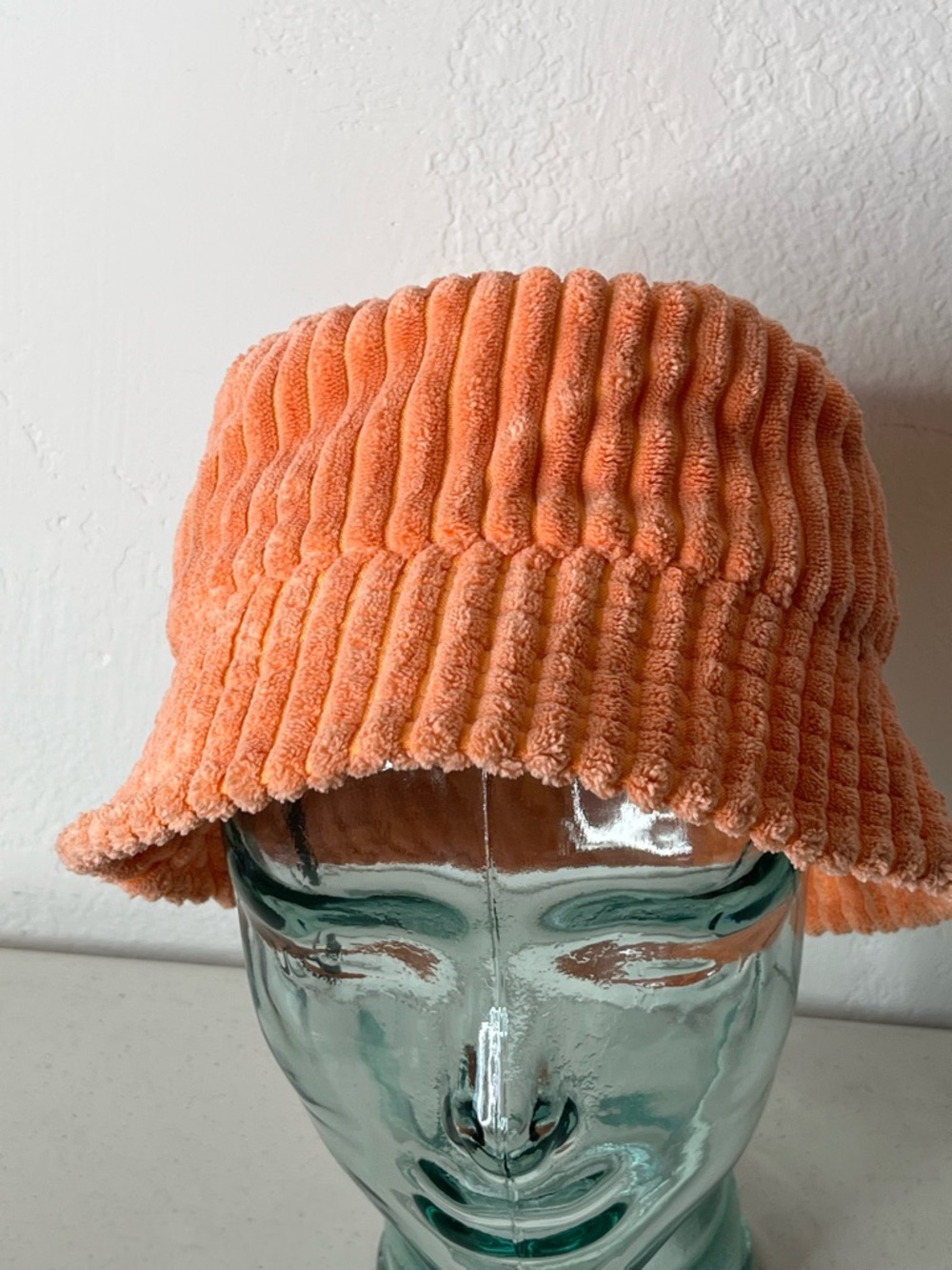 wild fable Plush Ribbed Peach-Orange Bucket Hat